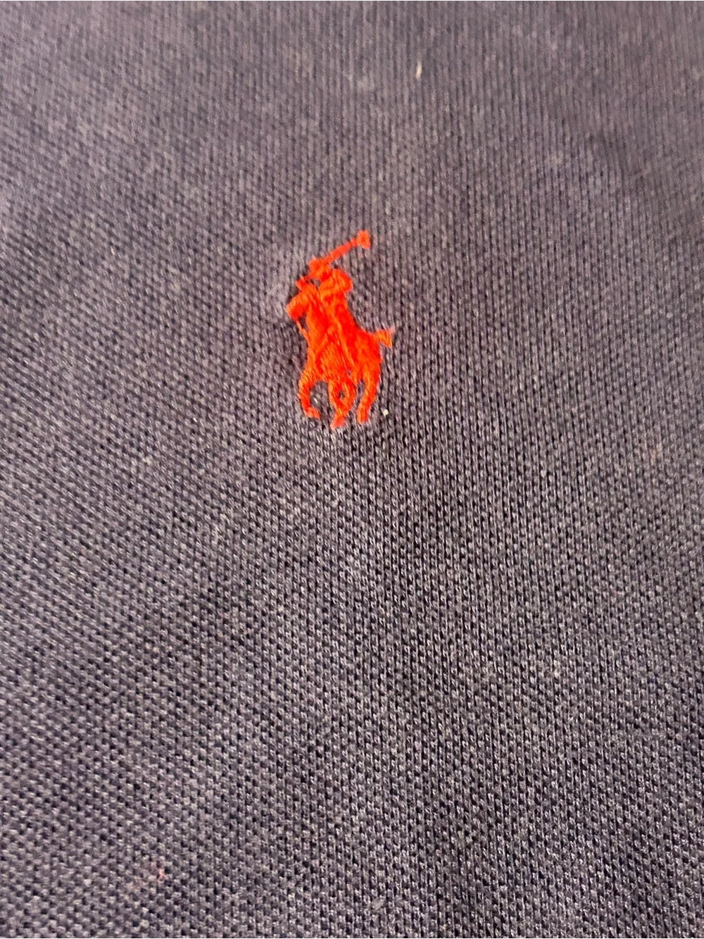 Ralph Lauren Navy Polo with Red Logo and Contrast Collar